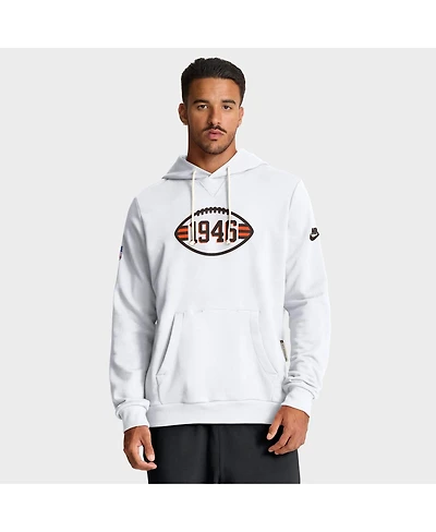 Nike Men's White Cleveland Browns Sideline Offensive Set Play Performance Pullover Hoodie