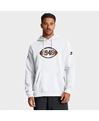Nike Men's White Cleveland Browns Sideline Offensive Set Play Performance Pullover Hoodie
