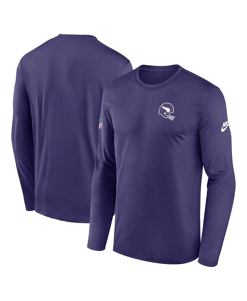 Nike Men's Purple Minnesota Vikings Legend Small Logo Performance Long Sleeve T-Shirt