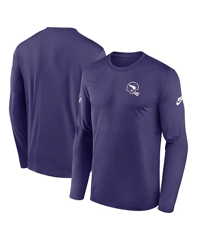 Nike Men's Purple Minnesota Vikings Legend Small Logo Performance Long Sleeve T-Shirt