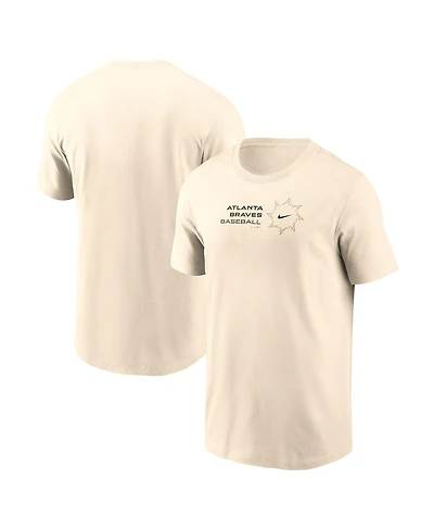 Nike Men's Natural Atlanta Braves Pinwheel Lockup T-Shirt