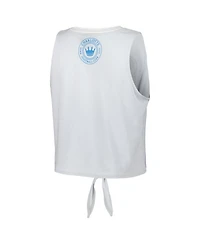 The Wild Collective Women's White Charlotte Fc Twist-Tie Tank Top