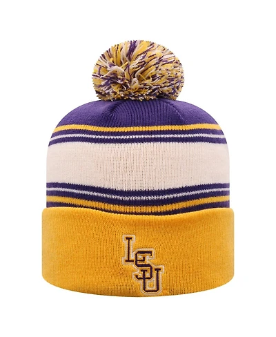 Top of the World Men's Purple Lsu Tigers Ambient Cuffed with Pom Knit Hat