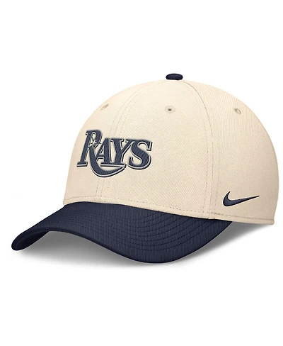 Nike Men's Natural/Navy Tampa Bay Rays Statement Rise Performance Flex Hat