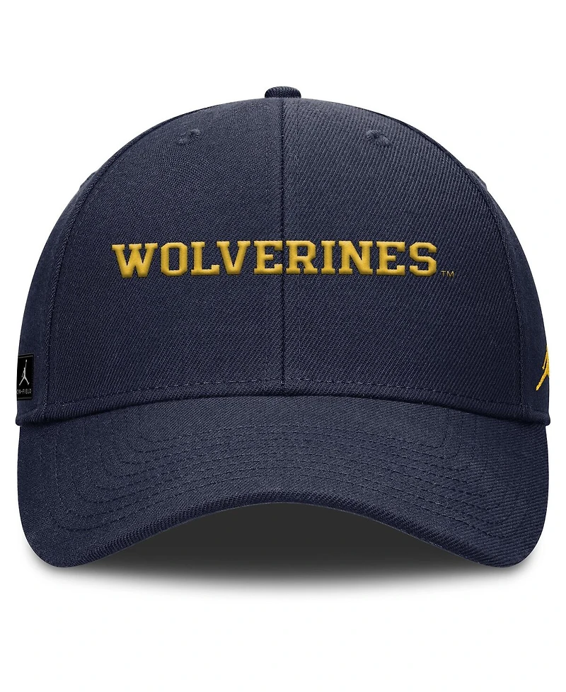 Jordan Men's Navy Michigan Wolverines 2025 On-Field Rise Performance Adjustable Hat