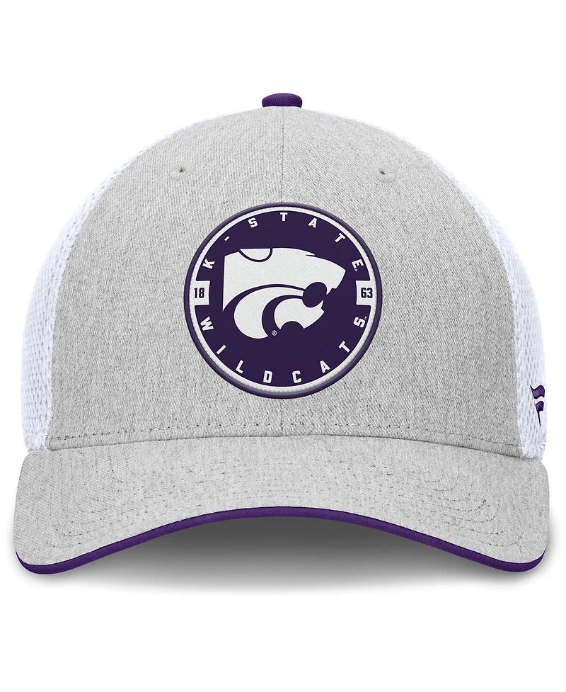 Fanatics Men's Heather Gray/White Kansas State Wildcats Trigger Flex Hat