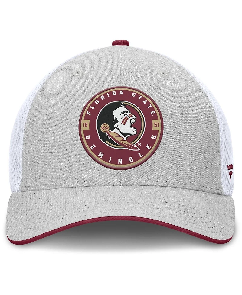 Fanatics Men's Heather Gray/White Florida State Seminoles Trigger Flex Hat