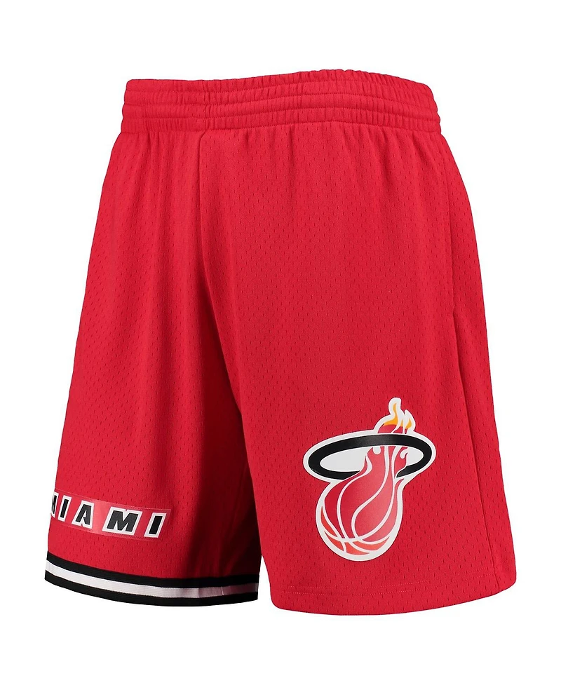 Mitchell & Ness Men's Red Miami Heat 1996-97 Hardwood Classics Swingman Shorts