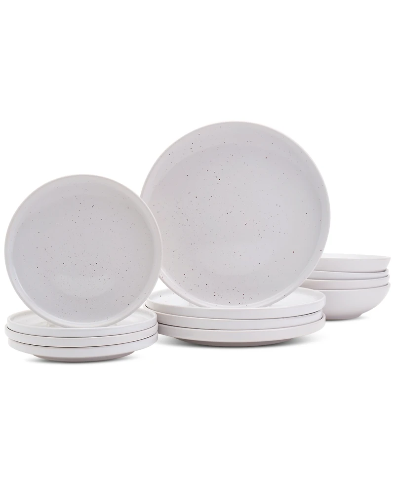 Haven Modern Speckle White 12 Pc. Dinnerware Set, Service for 4