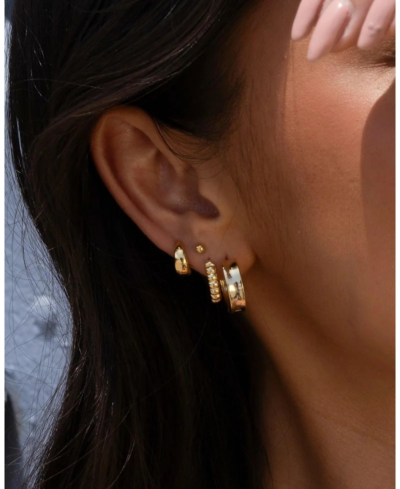 Zoe Lev Thick Beaded Huggie Earrings