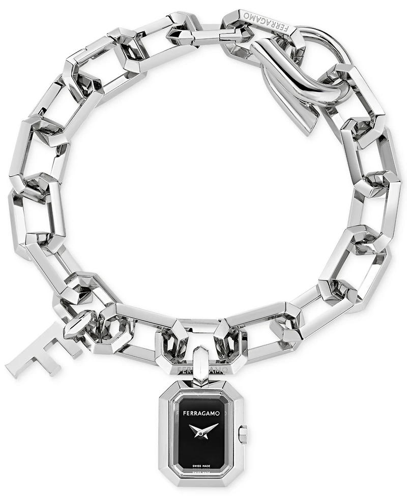 Ferragamo Women's Charm Stainless Steel Link Bracelet Watch 17mm