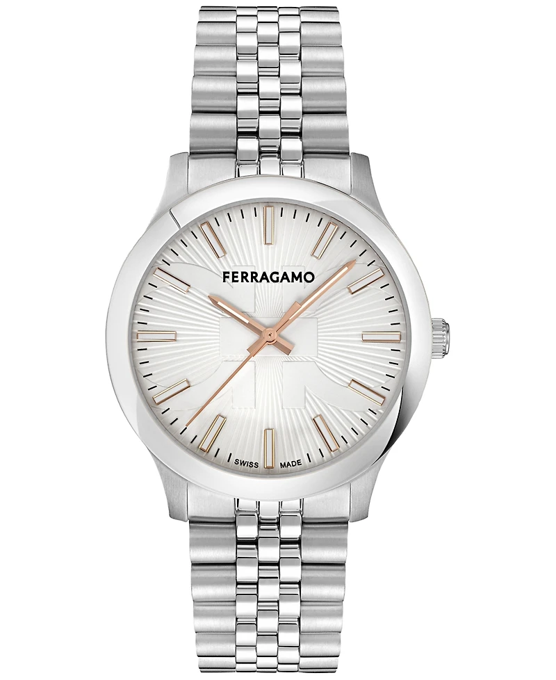 Ferragamo Men's Swiss Duo Stainless Steel Bracelet Watch 40mm