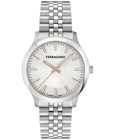Ferragamo Men's Swiss Duo Stainless Steel Bracelet Watch 40mm