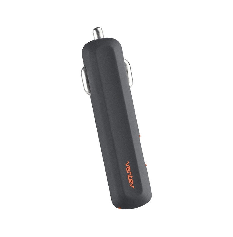 Ventev 24W Ultrafast Usb A Dual Mini Car Charger and Usb A to Micro Usb Cable-Gray