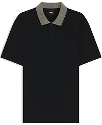 Boss by Hugo Men's Patterned Collar Pima-Cotton Polo Shirt