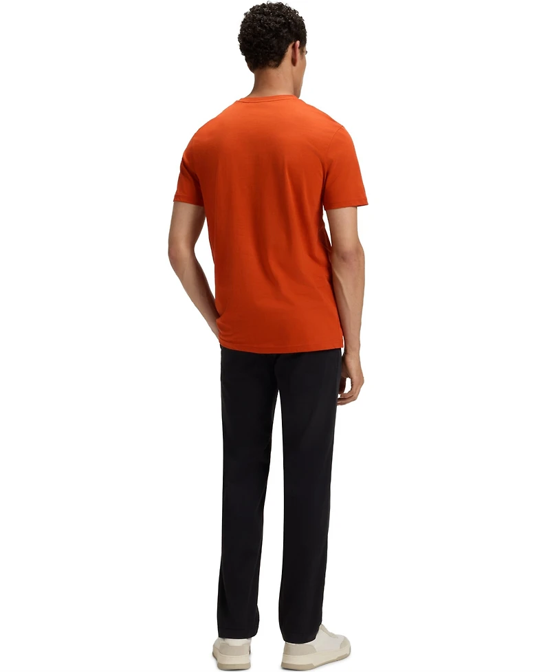 Boss by Hugo Men's Cotton-Jersey Rubber-Print Logo T-Shirt