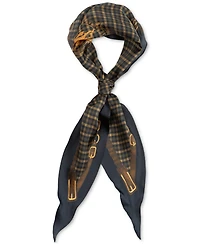 Lauren Ralph Lauren Belting & Plaid Diamond Silk Scarf
