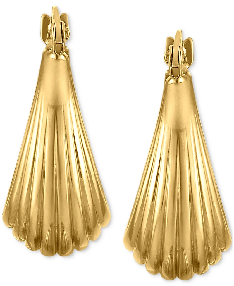 Macy's Polished Graduated Ribbed Small Hoop Earrings