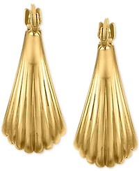 Macy's Polished Graduated Ribbed Small Hoop Earrings
