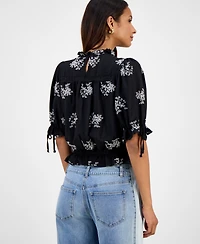 And Now This Women's Embroidered Lace-Trim Blouse, Macy's Exclusive