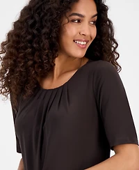 Kasper Women's Pleat Neck Knit Top, Regular & Petite