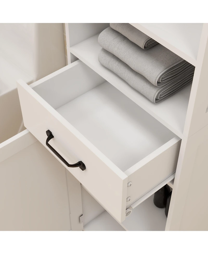 Casainc Slim Double Door Cabinet for Narrow Spaces, Floor-Standing Storage for Kitchen or Bathroom
