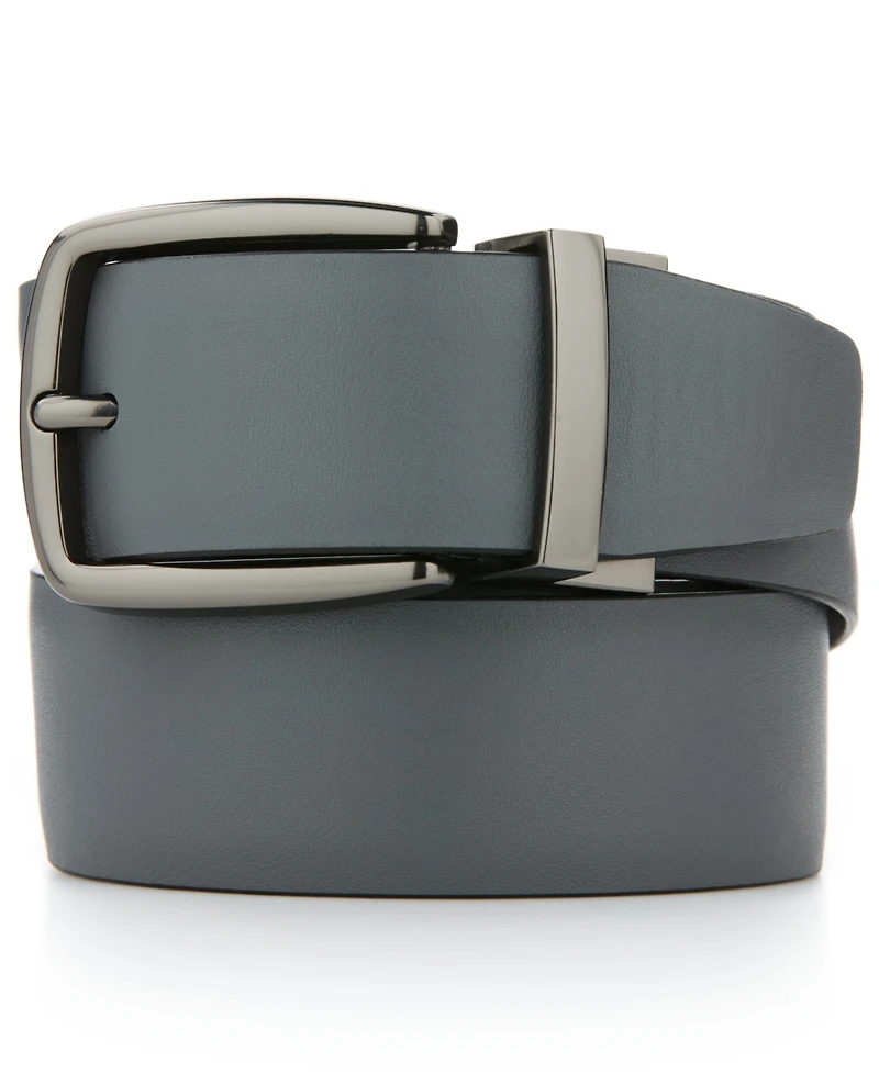 Perry Ellis Portfolio Men's Diagonal Reversible Pattern Dress Belt