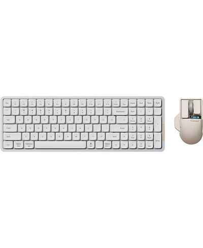 Lofree Flow Low Profile Mechanical Keyboard and Mouse, 100 Keys Rechargeable Wireless Keyboards with Bluetooth and Wired Connection
