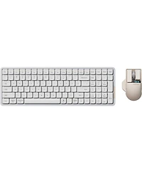 Lofree Flow Low Profile Mechanical Keyboard and Mouse, 100 Keys Rechargeable Wireless Keyboards with Bluetooth and Wired Connection