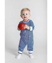 Florence Eiseman Stripe Knit Longall With Emb Sport Balls