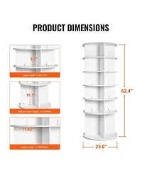 Slickblue 6-Tier Rotating Shoe Rack Tower, 360° Spinning Round Organizer for Entryway Storage
