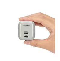 Ventev 65W Ultrafast Usb C Universal Dual GaN Mini Wall Charger-White