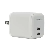 Ventev 65W Ultrafast Usb C Universal Dual GaN Mini Wall Charger-White