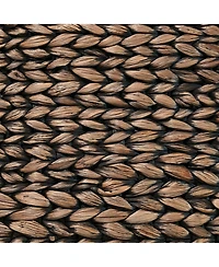 Clara Farmhouse Classic Hand-Woven Hyacinth Rectangle Storage Floor Baskets with Handles (Set of 3)