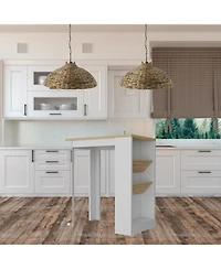 Slickblue Compact Kitchen Island with Storage Drawer and Open Shelving for Extra Organization