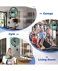 Mecale 20 Inch Wall Mount Fan with 3 Fan Speeds and Adjustable Tilt Head