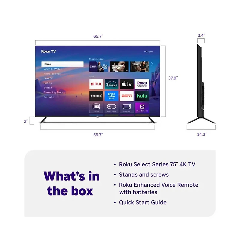 Roku 75" Class Select Series 4K Led Smart Tv - 75R4C5