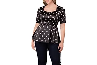 Kiyonna Women's Plus Posh Peplum Top with Sweetheart Neckline