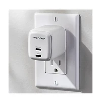 Ventev 65W Ultrafast Usb C Universal Dual GaN Mini Wall Charger