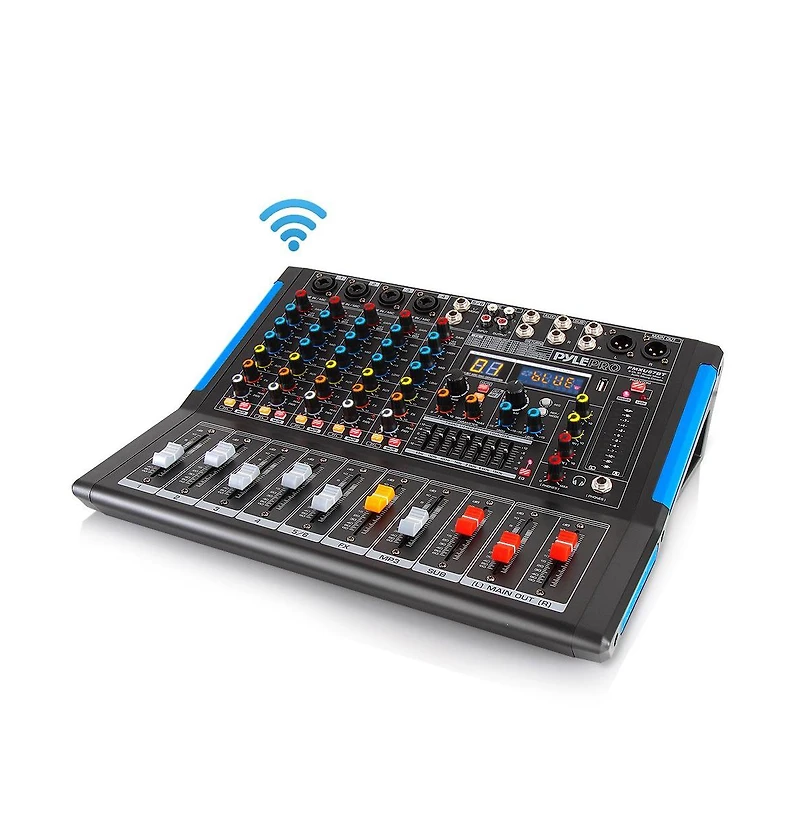 Pyle 6-Ch. Bluetooth Studio Mixer - Dj Controller Audio Mixing Console System