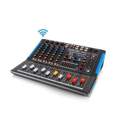 Pyle 6-Ch. Bluetooth Studio Mixer - Dj Controller Audio Mixing Console System
