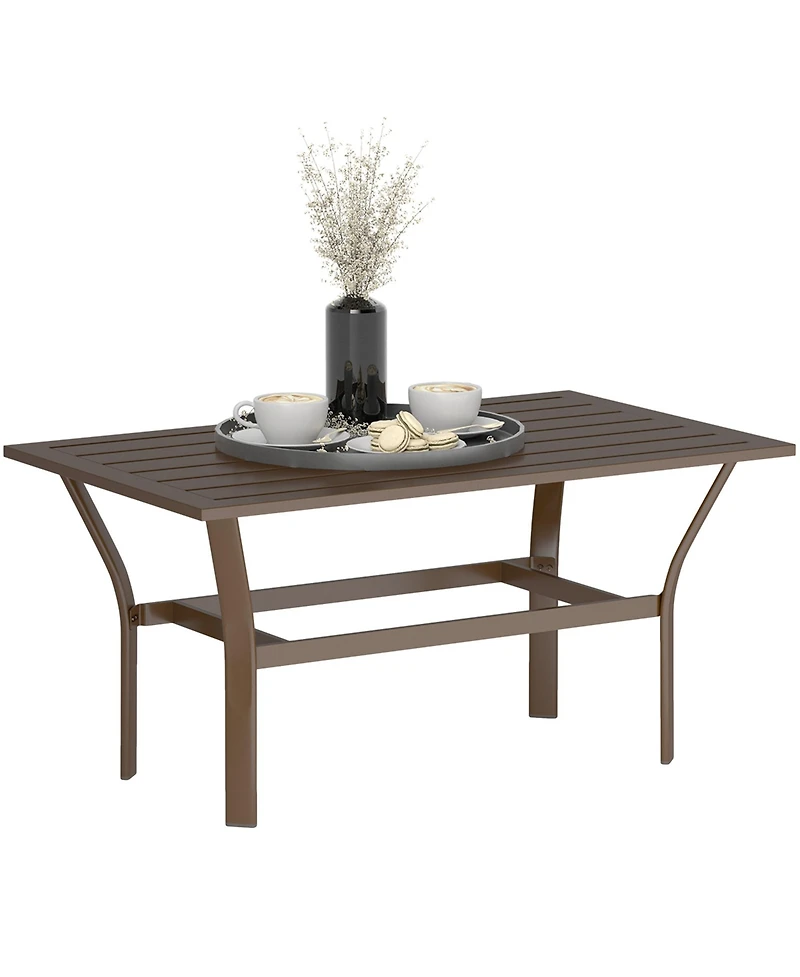 Outsunny Outdoor Table, All-Weather Patio Table,