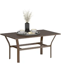 Outsunny Outdoor Table, All-Weather Patio Table,