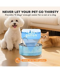 PawHut Stainless Steel Cat Water Fountain, 246 oz. / 7L Pet Water Fountain