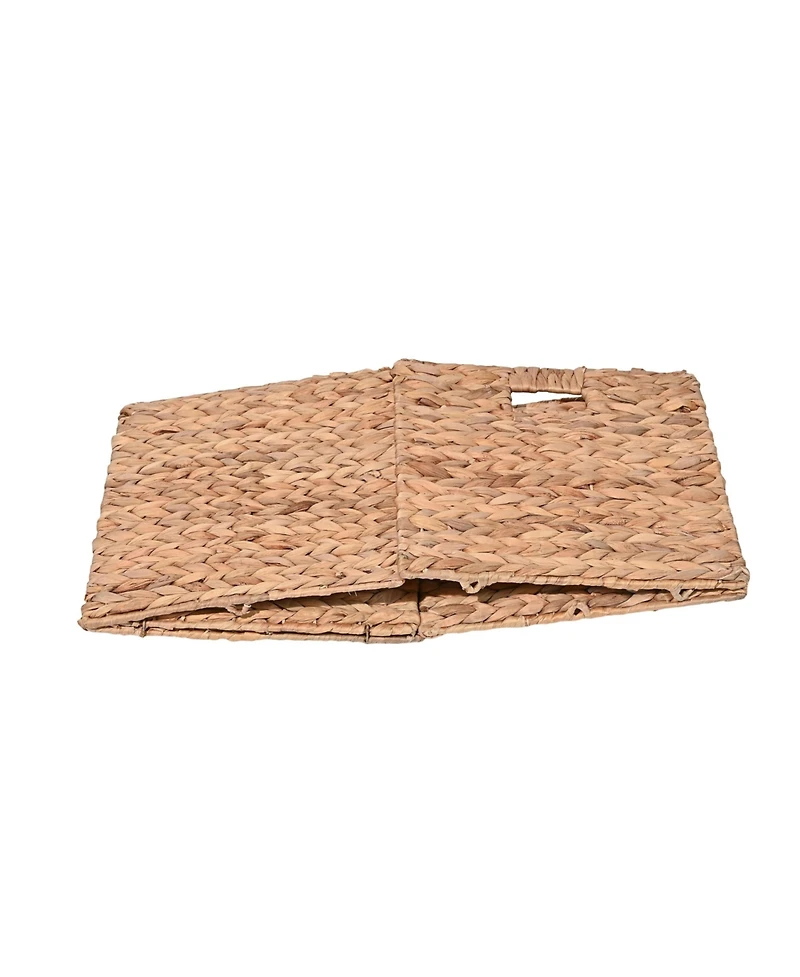 Happimess Bryce Classic Farmhouse Hand-Woven Hyacinth Collapsible Storage Cube Baskets with Handles (Set of 5