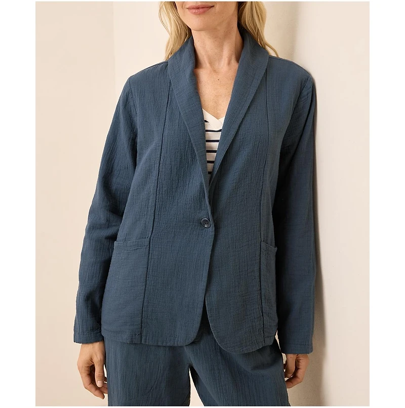 Pact Women's Organic Cotton Coastal Double Gauze Lined Easy Jacket