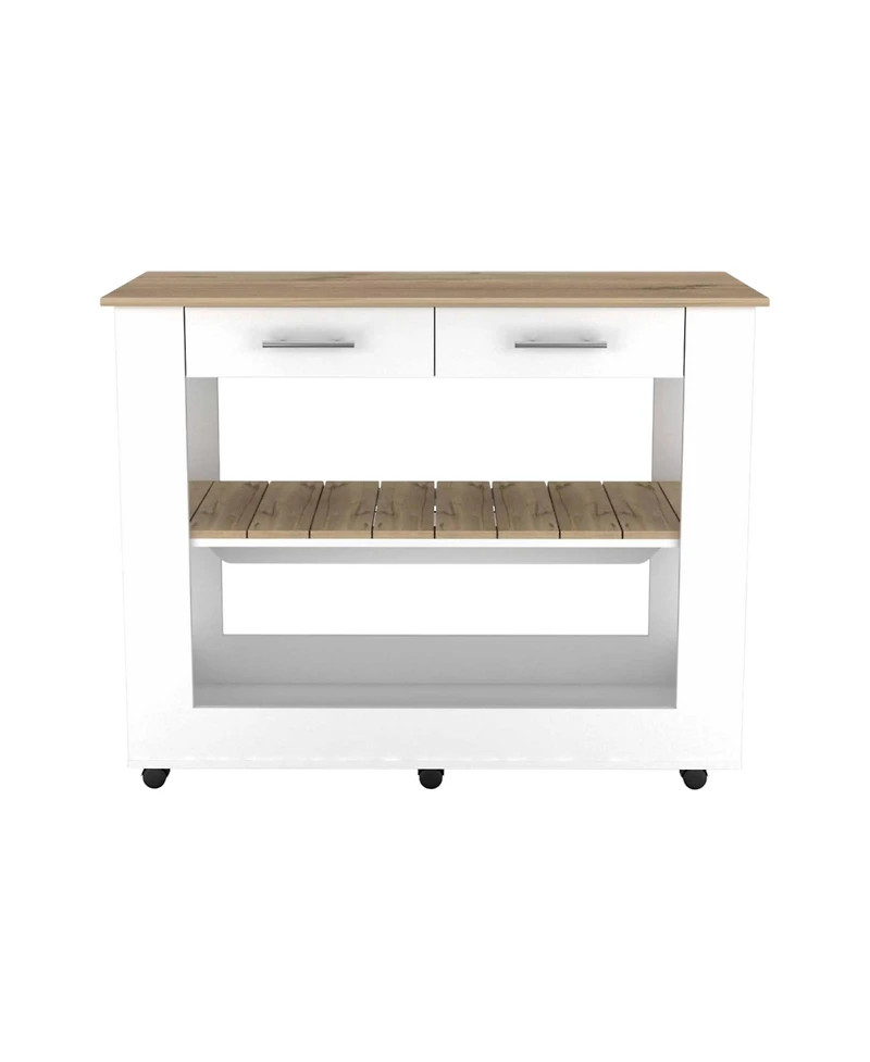 Slickblue Rolling Kitchen Island with Drawer, Storage Shelves, and Smooth-Glide Casters