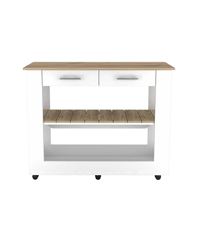 Slickblue Rolling Kitchen Island with Drawer, Storage Shelves, and Smooth-Glide Casters