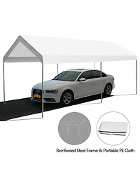 Gymax Steel Frame Party Tent Canopy Shelter Portable Car Carport Garage Cover