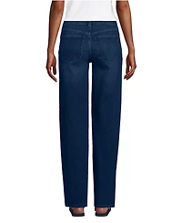 Lands' End Women's Soft Denim Mid Rise Relaxed Straight Leg Jeans